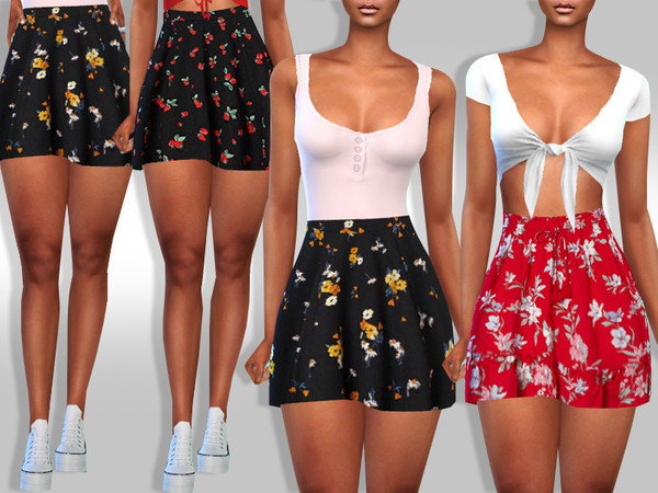 Sims 4 Female Summer Pattern Skirts by Saliwa at TSR