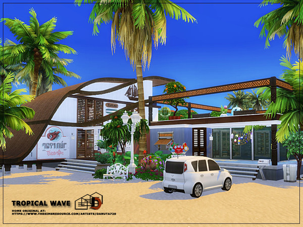 Sims 4 Tropical wave house by Danuta720 at TSR