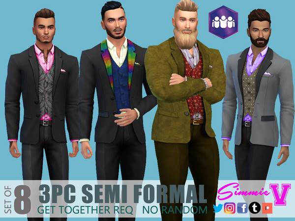 Sims 4 3PC Semi Formal suit by SimmieV at TSR