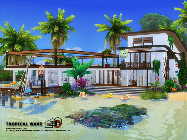Sims 4 Tropical wave house by Danuta720 at TSR