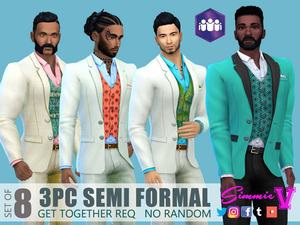 Sims 4 3PC Semi Formal suit by SimmieV at TSR