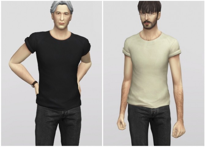 Rolled Up T-Shirt M / SS19 at Rusty Nail » Sims 4 Updates