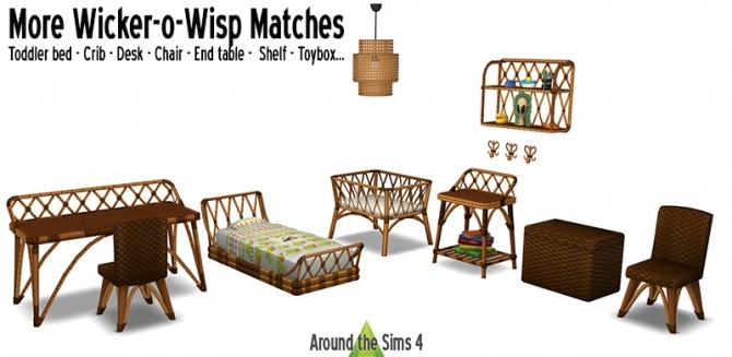 Sims 4 More Wicker o Wisp matches Kids bedroom at Around the Sims 4