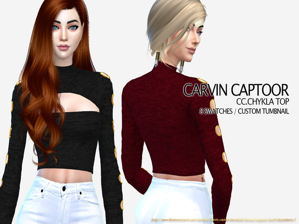 Sims 4 Chykla Top by carvin captoor at TSR