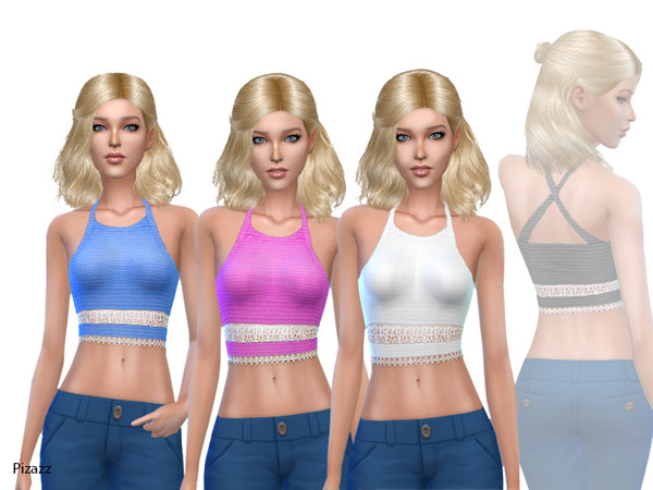 Sims 4 Laced Crop Top by pizazz at TSR