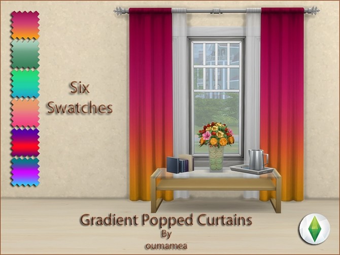 Sims 4 Mea Popped and Sunny shade curtains by oumamea at Mod The Sims