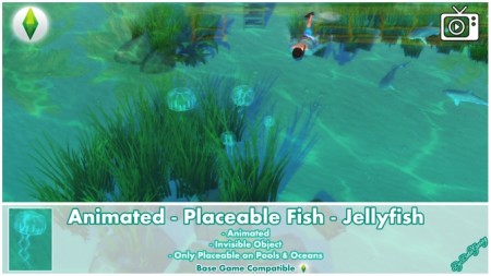 Animated Placeable Fish – Jellyfish by Bakie at Mod The Sims