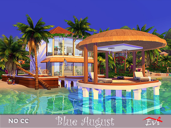 Sims 4 Blue August house by evi at TSR