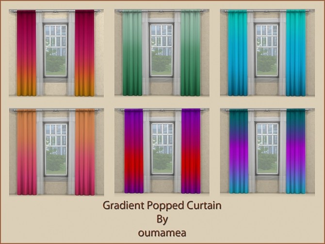 Sims 4 Mea Popped and Sunny shade curtains by oumamea at Mod The Sims