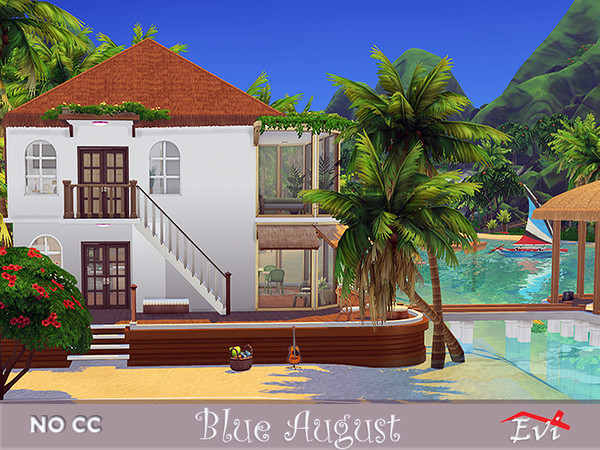 Sims 4 Blue August house by evi at TSR
