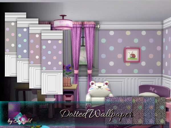 Sims 4 Dotted Wallpaper by emerald at TSR