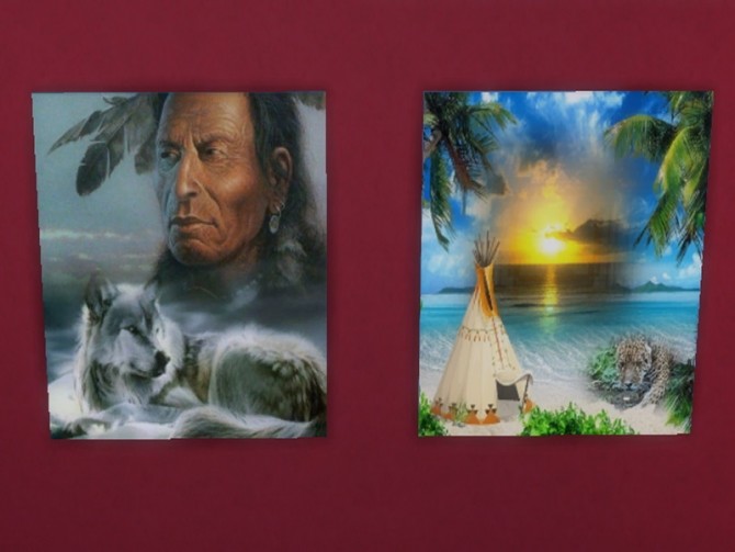 Sims 4 T55 American Indian paintings at Trudie55