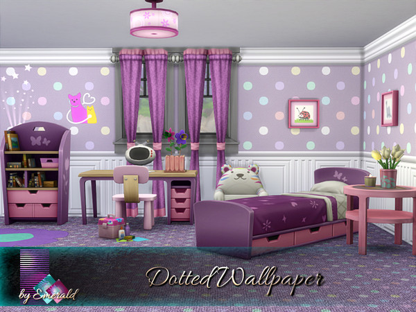 Sims 4 Dotted Wallpaper by emerald at TSR