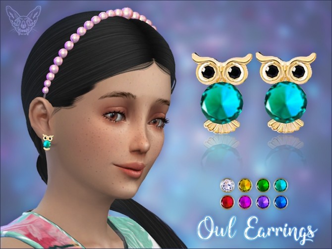 Sims 4 Owl Stud Earrings For Kids at Giulietta