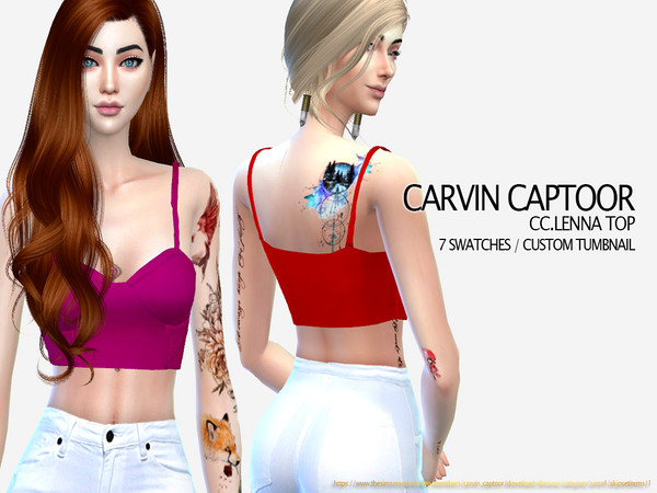 Sims 4 Lenna top by carvin captoor at TSR