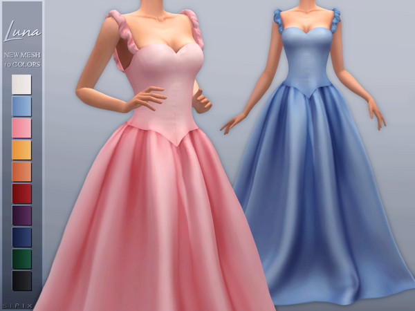 Sims 4 Luna Gown by Sifix at TSR