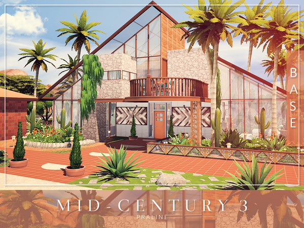 Sims 4 Mid Century 3 house by Pralinesims at TSR