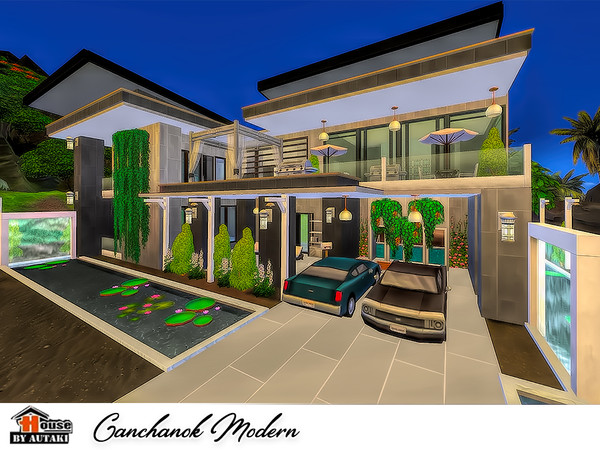 Sims 4 Canchanok Modern house by autaki at TSR