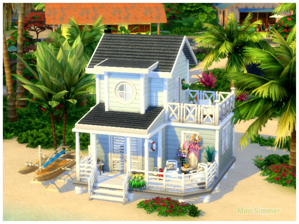 Sims 4 Small Beach house by Mini Simmer at TSR