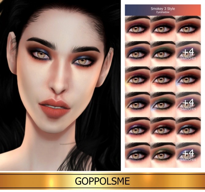 Sims 4 GPME GOLD Smokey 3 Style Eyeshadow (P) at GOPPOLS Me