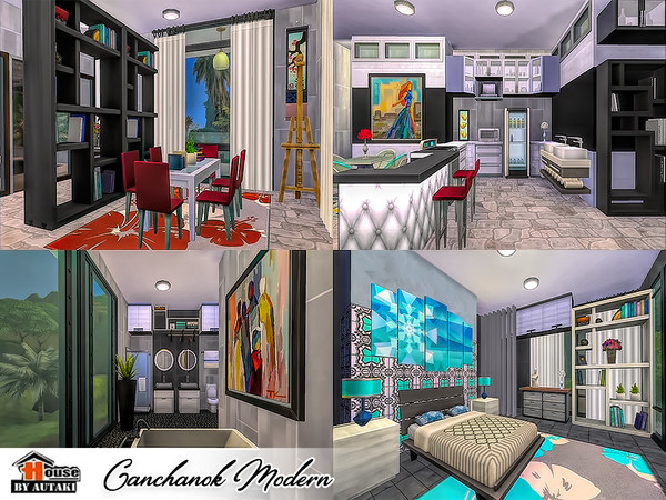 Sims 4 Canchanok Modern house by autaki at TSR