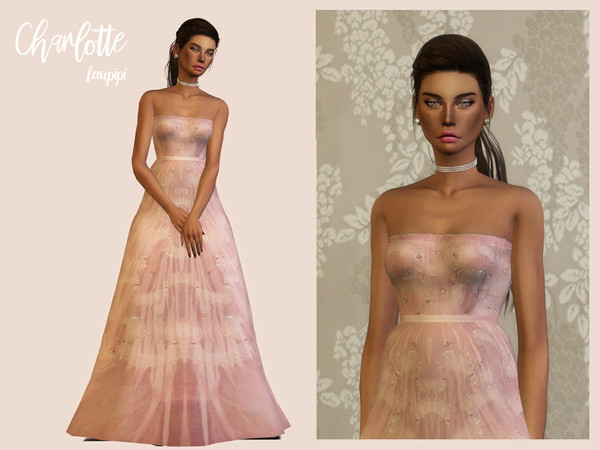 Sims 4 Charlotte gown by laupipi at TSR