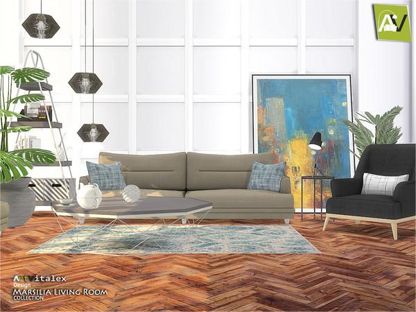 Sims 4 Marsilia Living Room by ArtVitalex at TSR