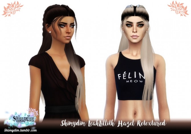 Sims 4 LeahLillith Hazel Hair Retexture Ombre DarkRoots Naturals Unnaturals at Shimydim Sims