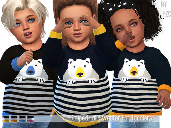 Sims 4 Fall Striped Sweaters set by Pinkzombiecupcakes at TSR