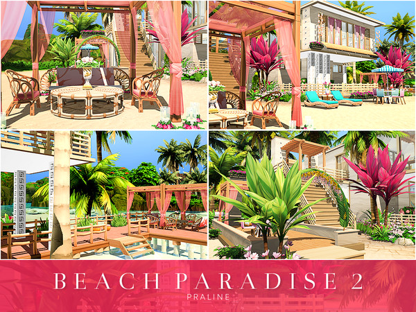 Sims 4 Beach Paradise 2 house by Pralinesims at TSR
