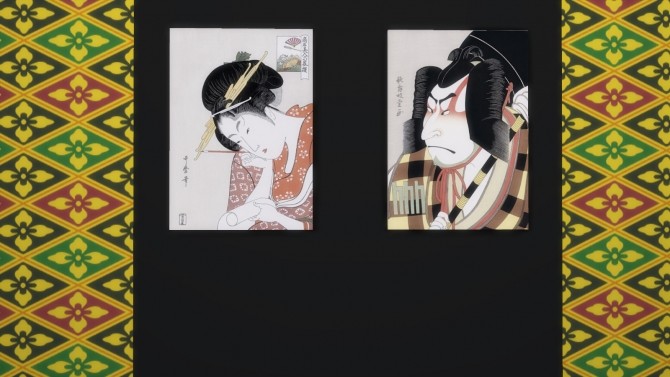 Sims 4 Japanese tradition Ukiyo e paintings by Feelshy at Mod The Sims