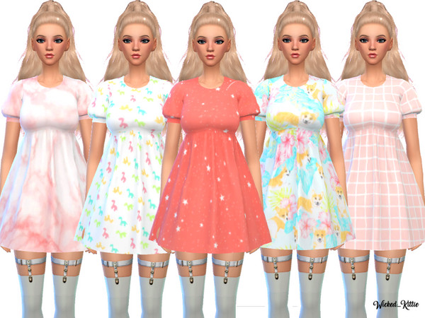 Sims 4 Cute Skater Dress by Wicked Kittie at TSR