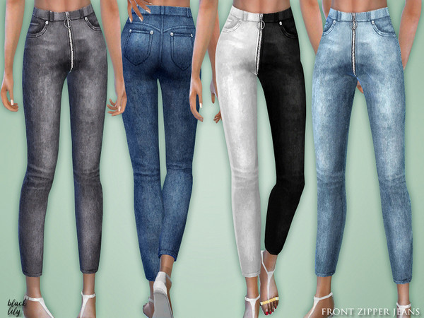 Sims 4 Front Zipper Jeans by Black Lily at TSR