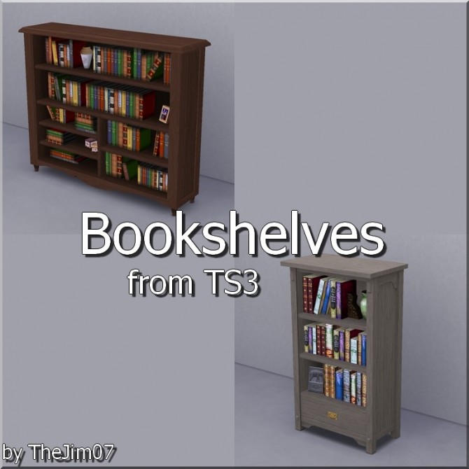 Sims 4 Bookshelves from TS3 by TheJim07 at Mod The Sims