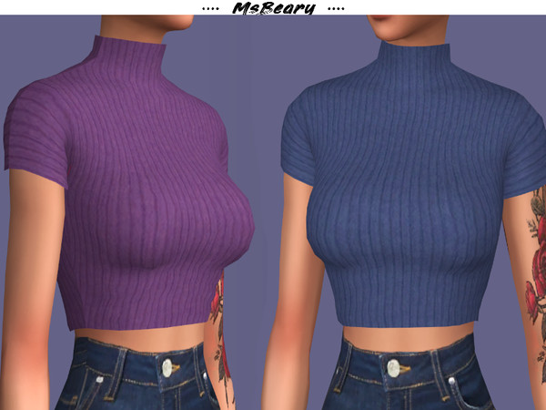 Sims 4 Rib Knit Turtleneck by MsBeary at TSR