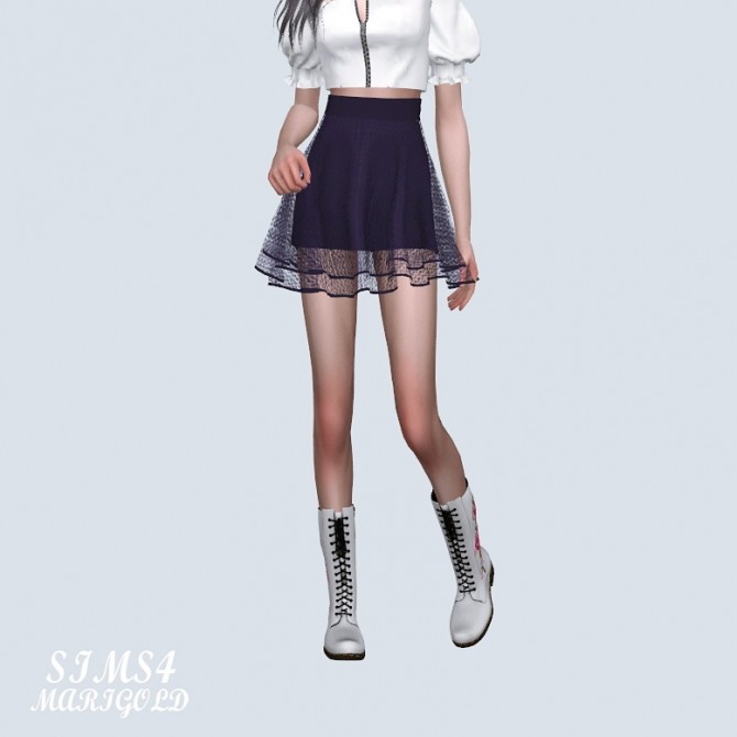 Sims 4 Mesh See through Flare Mini Skirt (P) at Marigold
