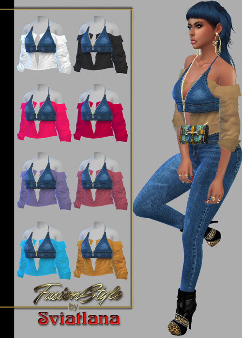 Sims 4 Blouse & Boots (P) at FusionStyle by Sviatlana