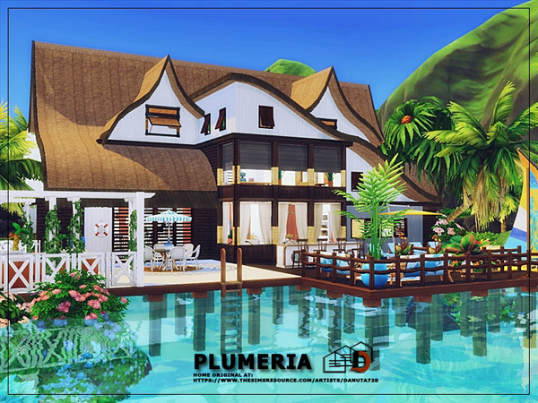 Sims 4 Plumeria house by Danuta720 at TSR