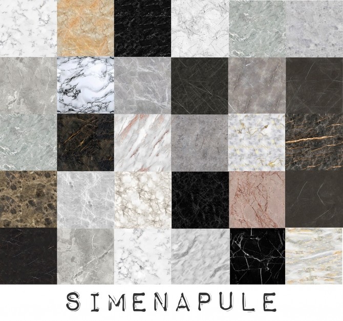 Sims 4 Luxury Marble Floor 30 swatches at Simenapule