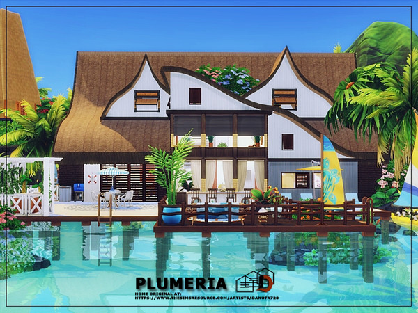 Sims 4 Plumeria house by Danuta720 at TSR