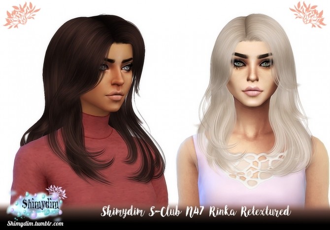 Sims 4 S Club N47 Rinka Hair Retexture Naturals + Unnaturals at Shimydim Sims