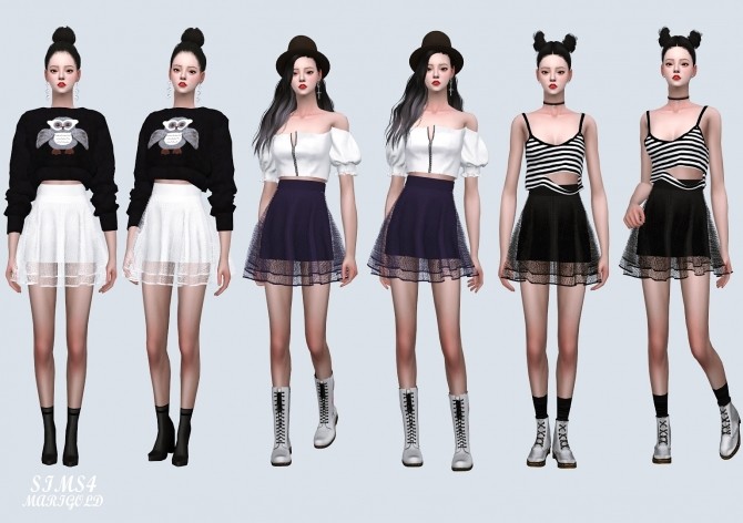Sims 4 Mesh See through Flare Mini Skirt (P) at Marigold