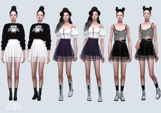 Mesh See-through Flare Mini Skirt (P) at Marigold » Sims 4 Updates