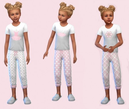 Mix & Match Girls Pyjama’s in Pink Tutu by Foxybaby at Mod The Sims