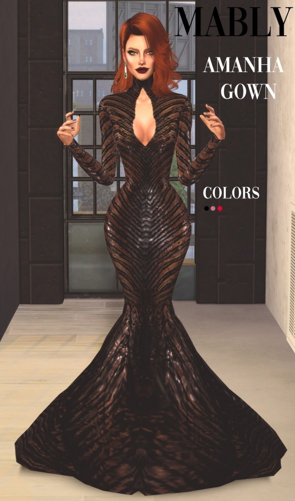 Sims 4 AMANHA GOWN at Mably Store