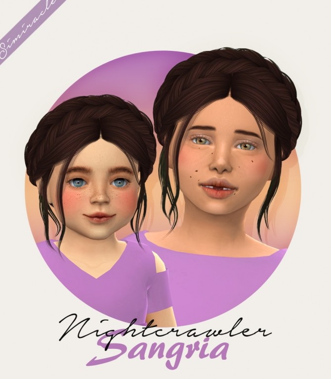 Sims 4 Nightcrawler Sangria hair for kids and toddlers at Simiracle