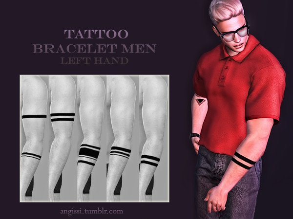 Sims 4 Tattoo bracelet men left hand by ANGISSI at TSR