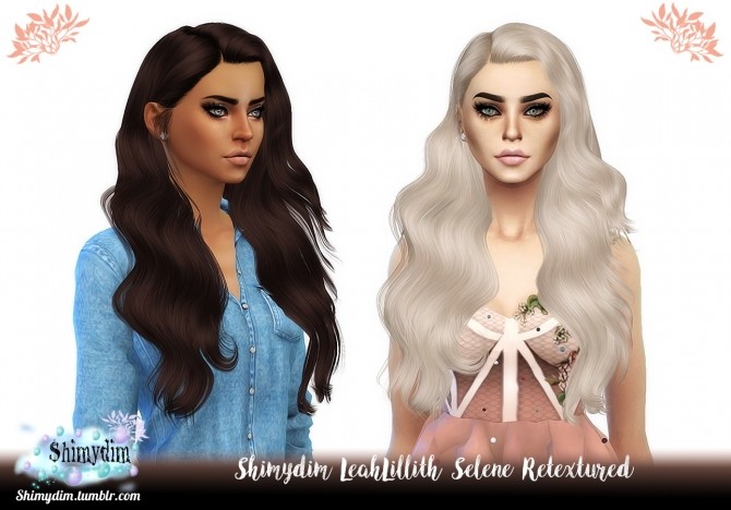 Sims 4 LeahLillith Selene Hair Retexture Naturals + Unnaturals at Shimydim Sims