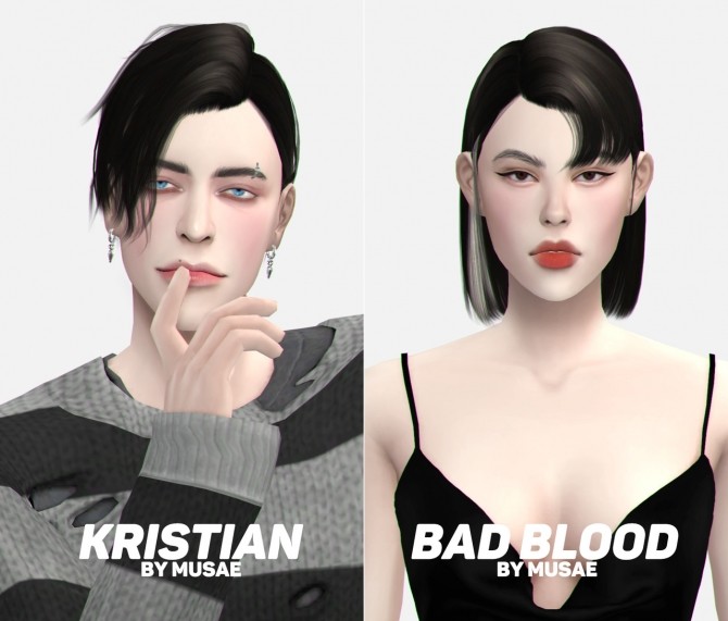 Sims 4 Kristian & Bad Blood Hair at EFFIE