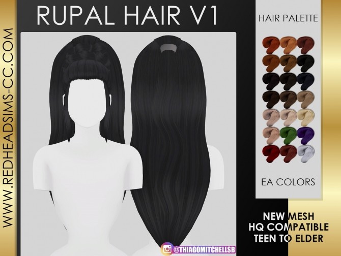 Sims 4 RUPAUL HAIR at REDHEADSIMS